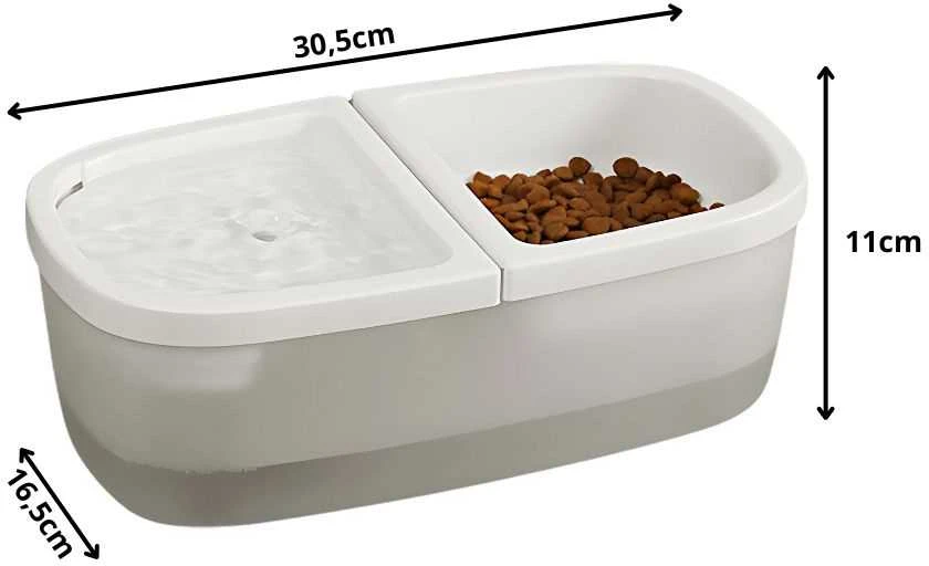 Fontanas šunims ir katėms su vandens ir maisto talpa, 2,5L, USB