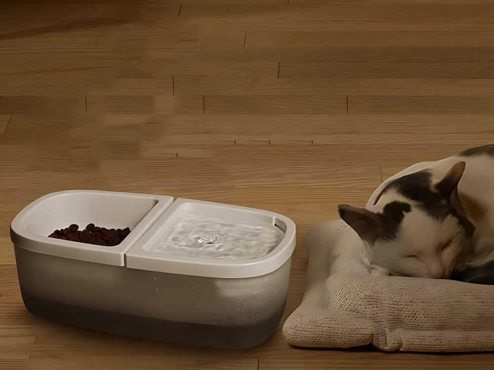 Fontanas šunims ir katėms su vandens ir maisto talpa, 2,5L, USB