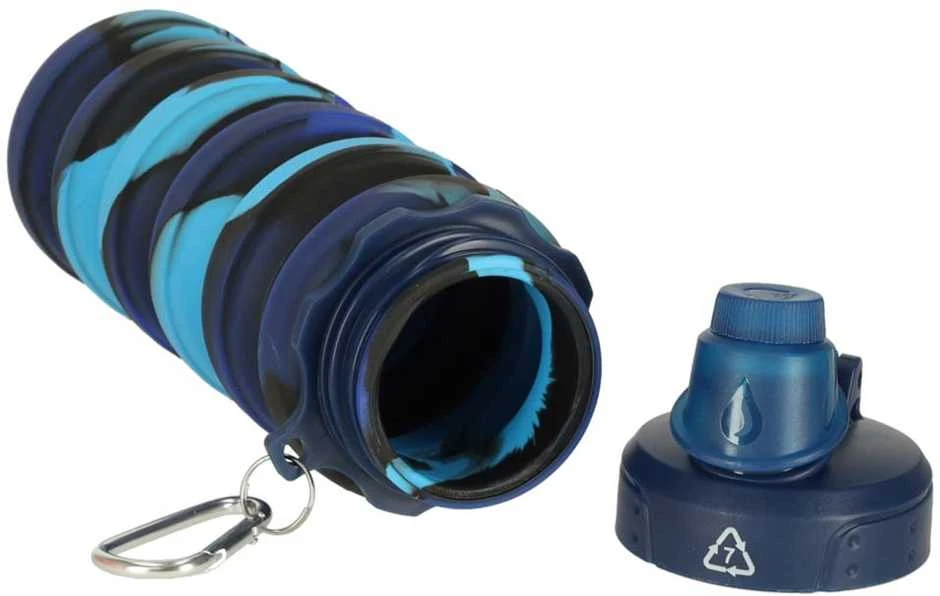 Generic Buteliukas na wodę bidon silikonowy składany su laikikliu sportowy 500ml mėlyna