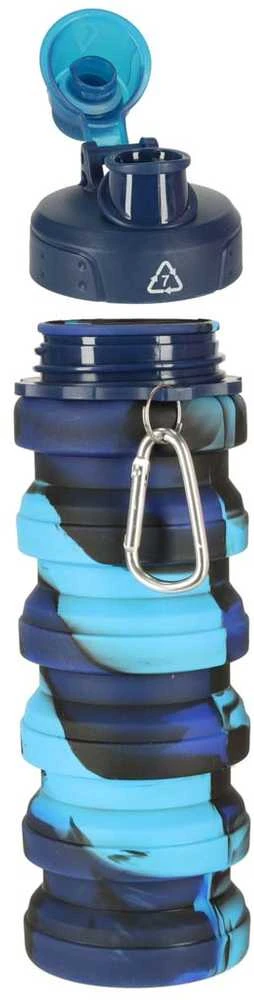 Generic Buteliukas na wodę bidon silikonowy składany su laikikliu sportowy 500ml mėlyna