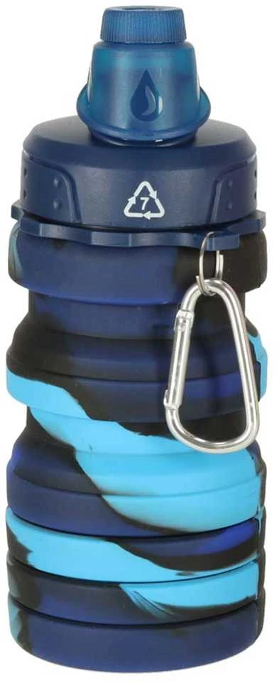 Generic Buteliukas na wodę bidon silikonowy składany su laikikliu sportowy 500ml mėlyna