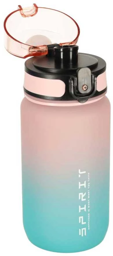 Buteliukas na wodę bidon ze słomką laikikliu sportowy 600ml rožinė-mėlyna