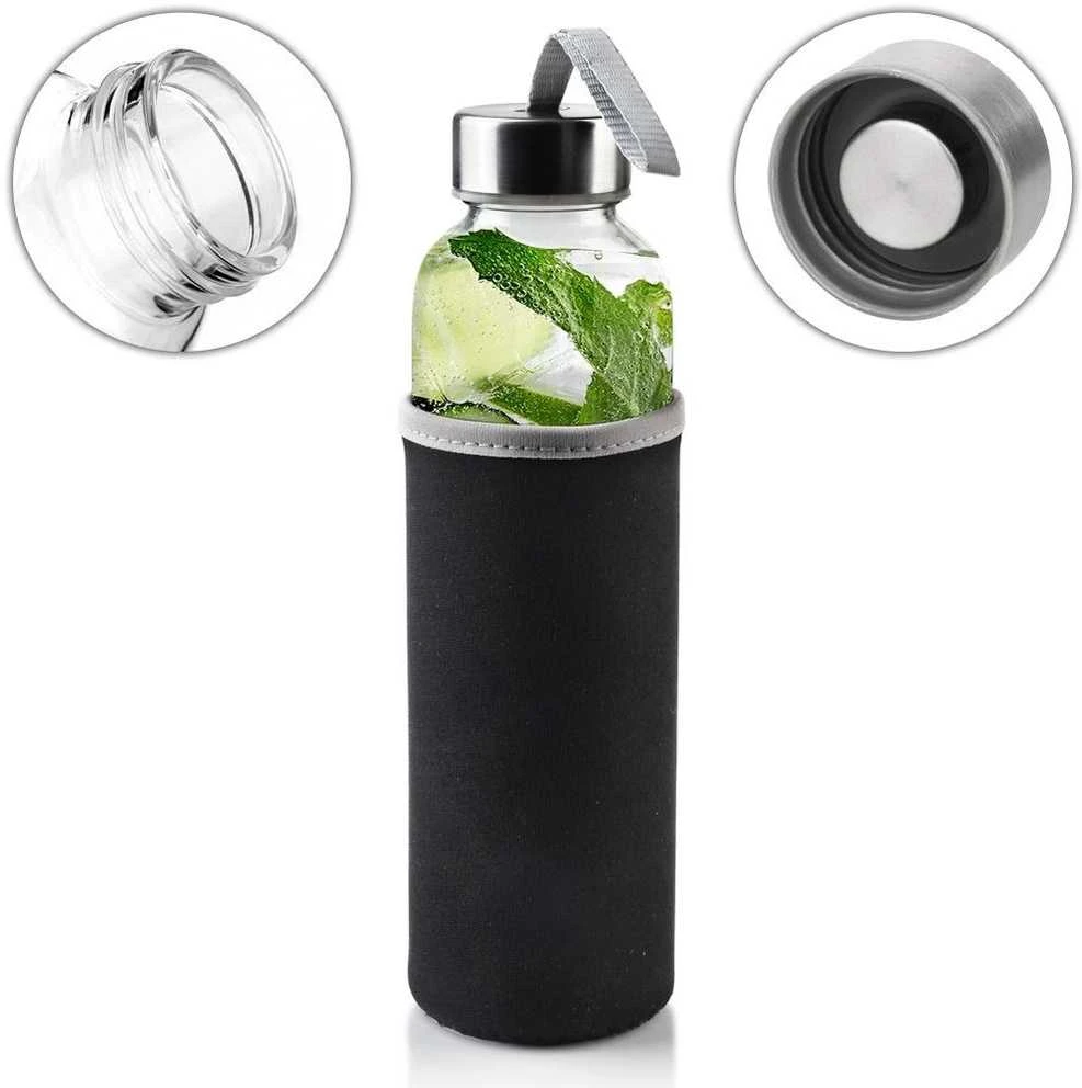 Gertuvė Allesken Stiklinis butelis su neopreno dėklu 490 ml