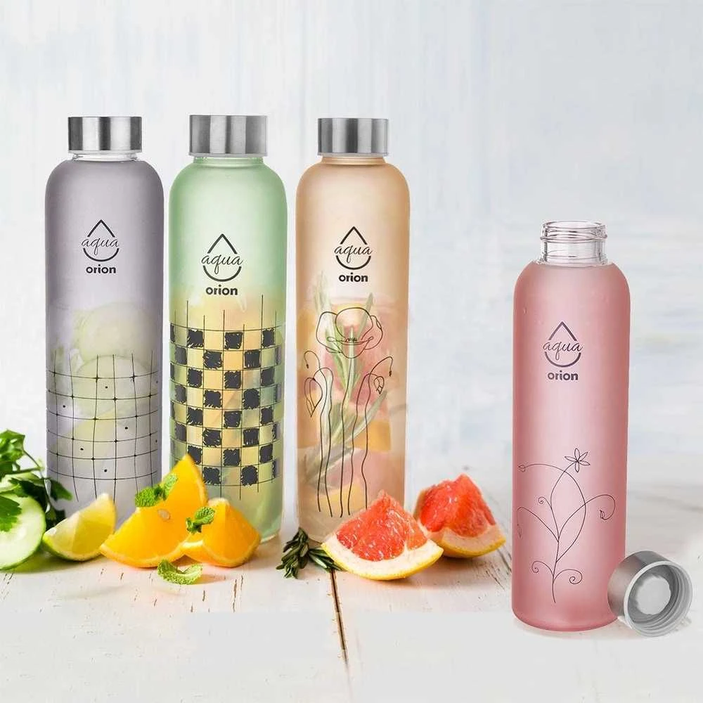 Gertuvė Orion Stiklinis vandens butelis 600 ml žalias