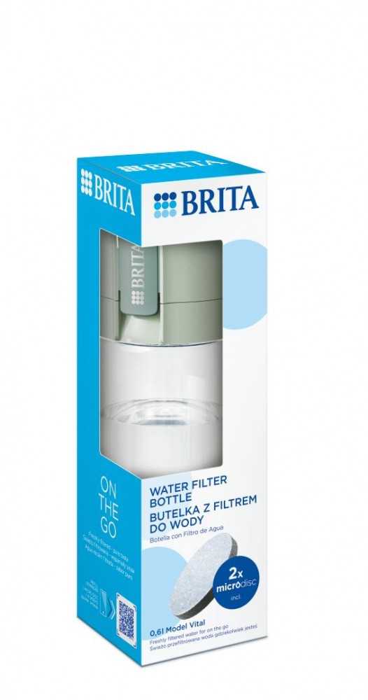 Gertuvė Brita Vital + 2 Brita MicroDisc vandens filtrai, žalios spalvos