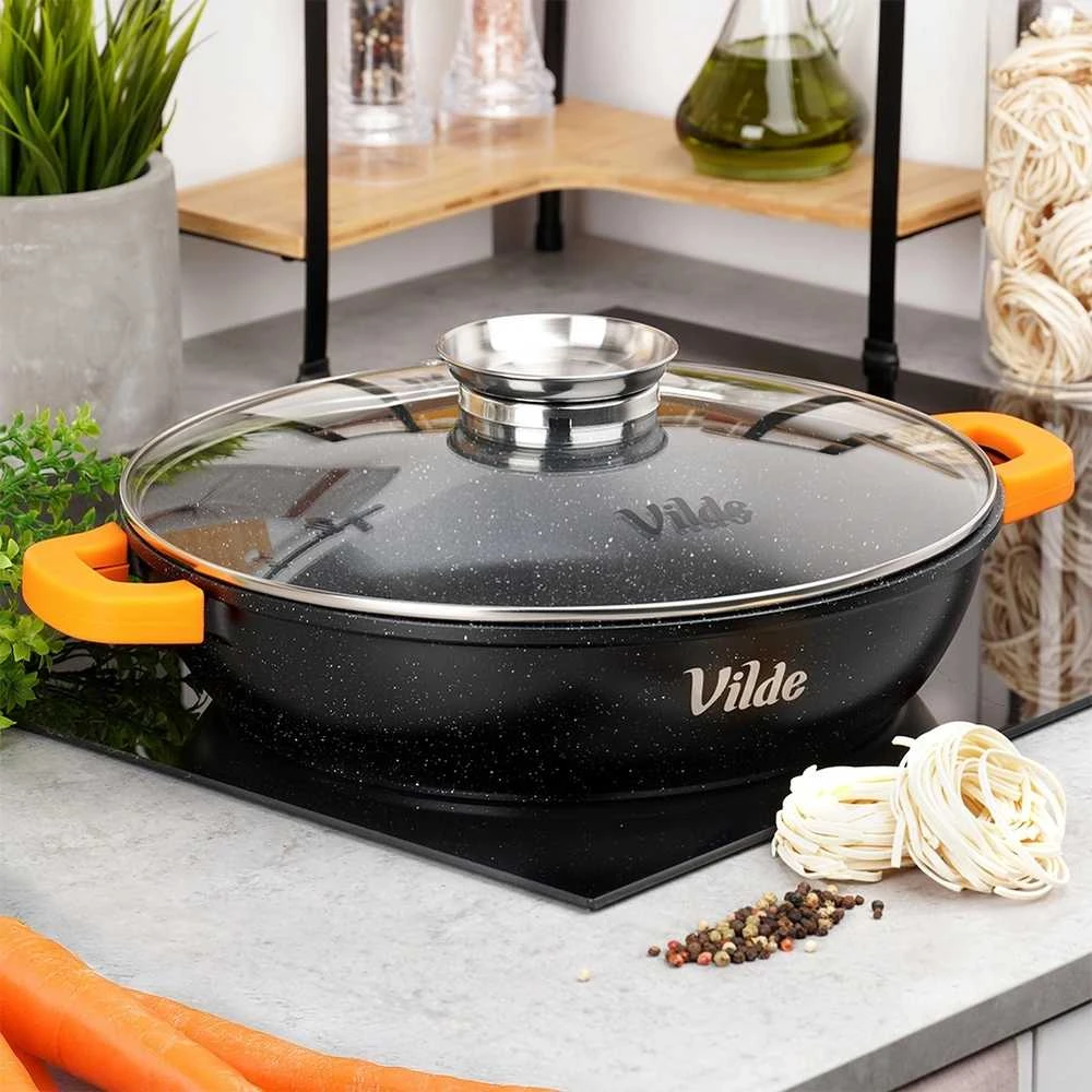 Vilde Gili granitinė keptuvė su dangčiu Terruna Aroma 32 cm, 4,7 l
