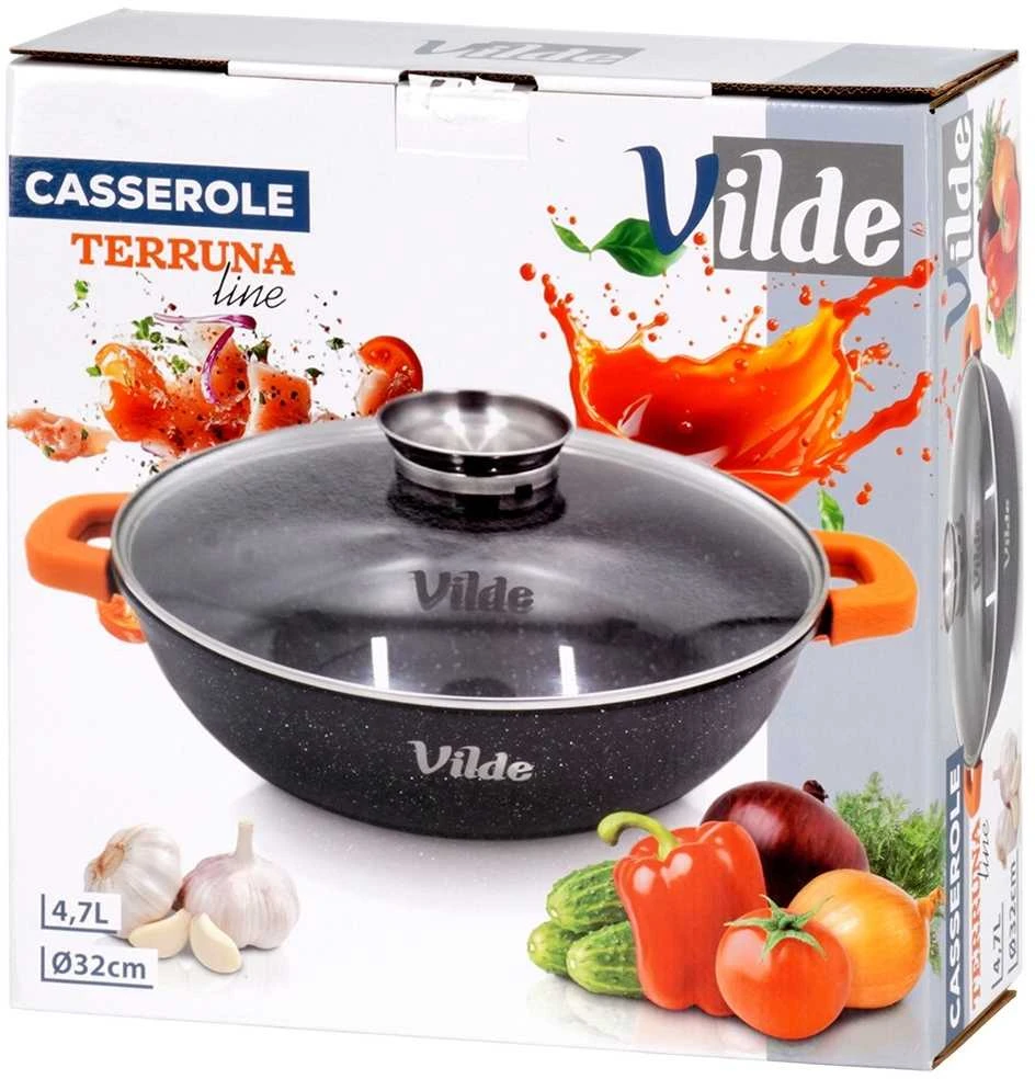 Vilde Gili granitinė keptuvė su dangčiu Terruna Aroma 32 cm, 4,7 l
