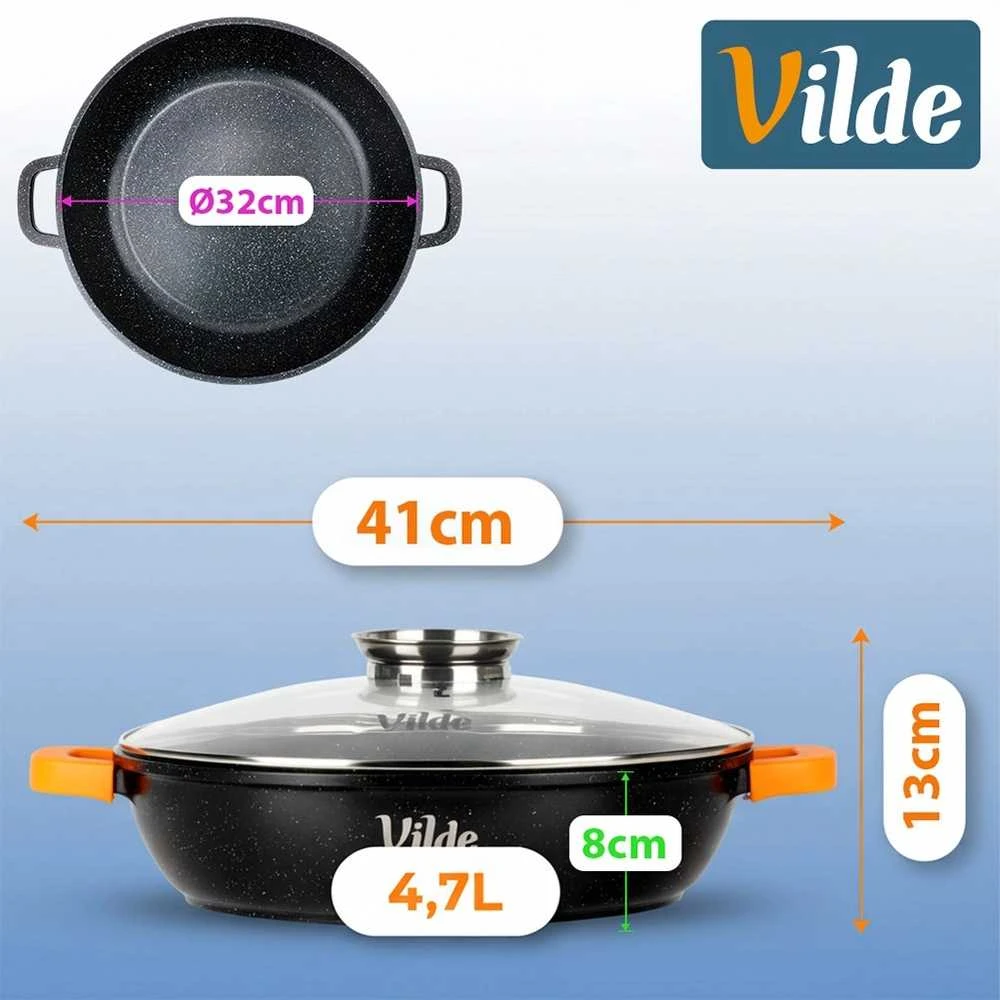 Vilde Gili granitinė keptuvė su dangčiu Terruna Aroma 32 cm, 4,7 l