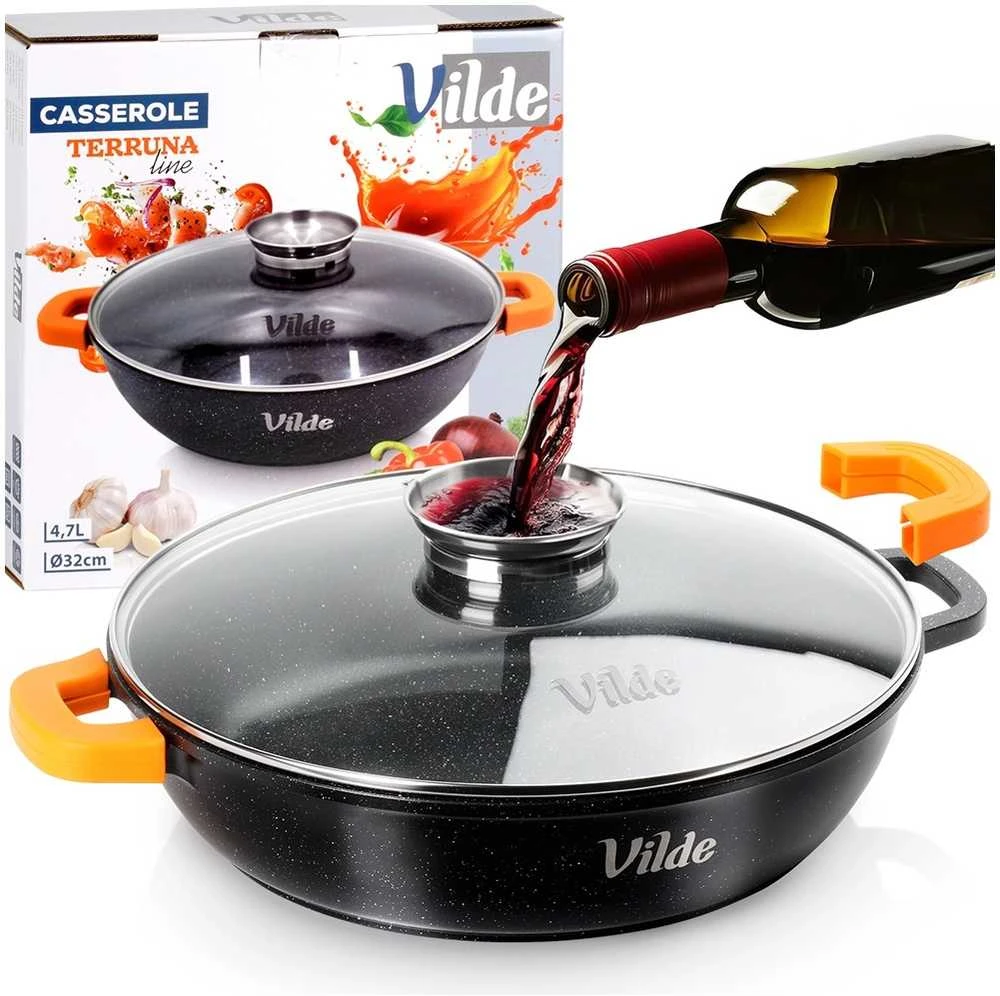 Vilde Gili granitinė keptuvė su dangčiu Terruna Aroma 32 cm, 4,7 l