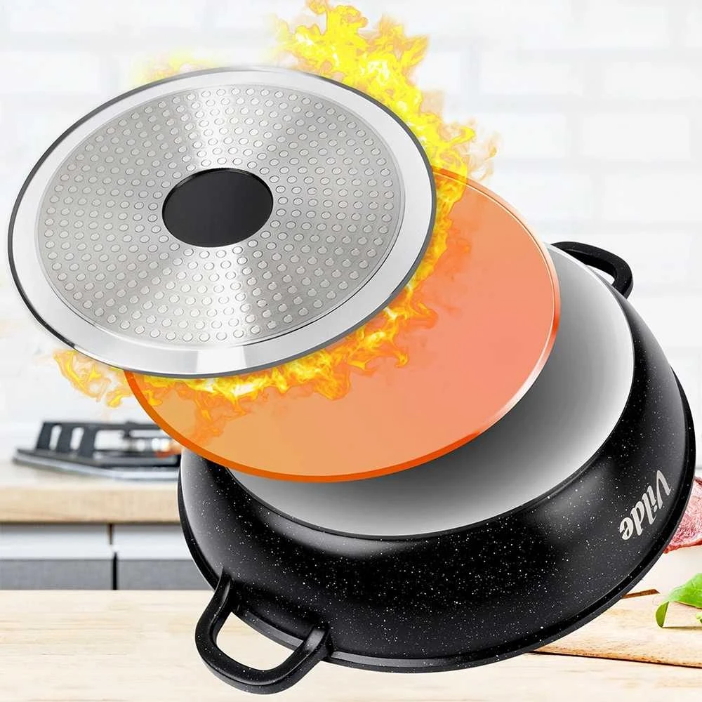 Vilde Gili granitinė keptuvė su stikliniu dangčiu Terruna Aroma 28 cm, 3,3 l