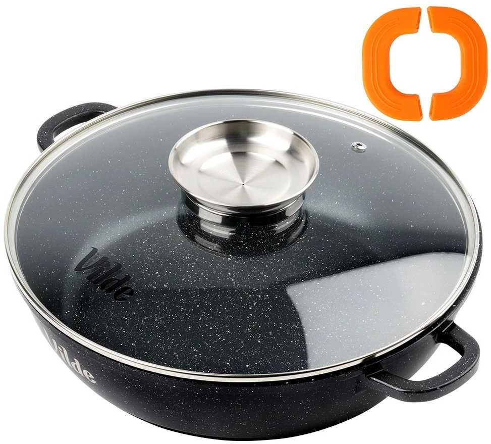 Vilde Gili granitinė keptuvė su stikliniu dangčiu Terruna Aroma 28 cm, 3,3 l