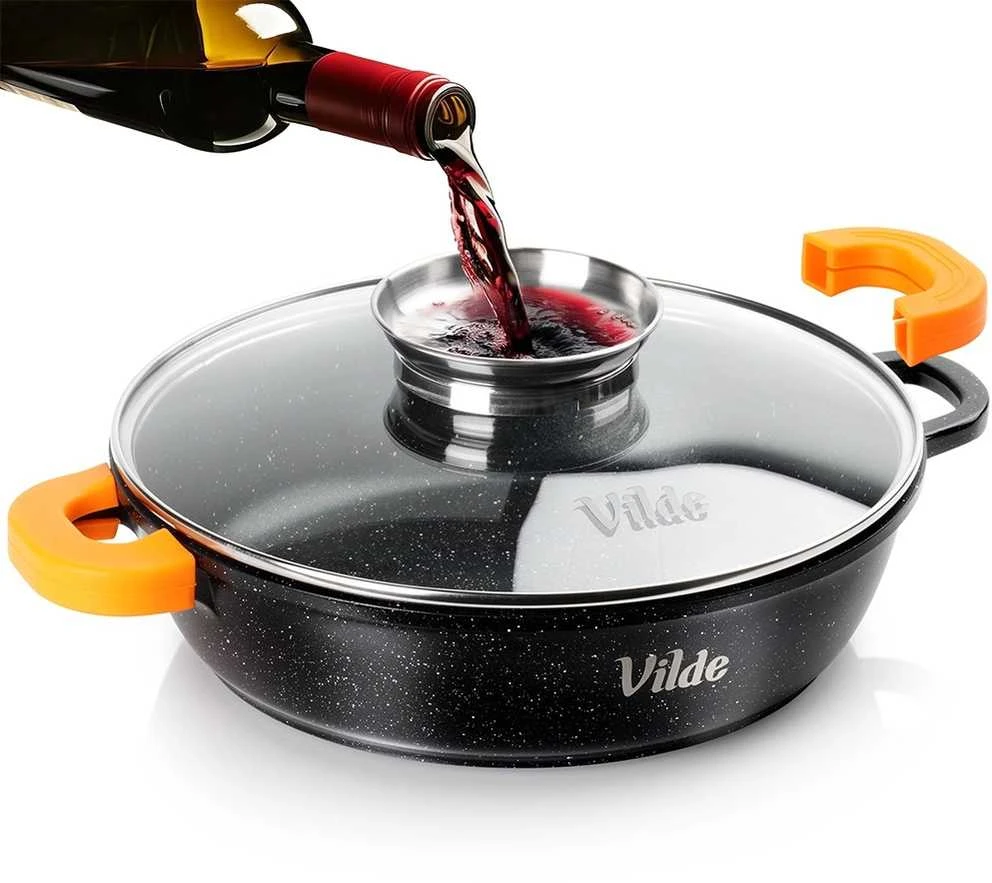 Vilde Gili granitinė keptuvė su stikliniu dangčiu Terruna Aroma 28 cm, 3,3 l