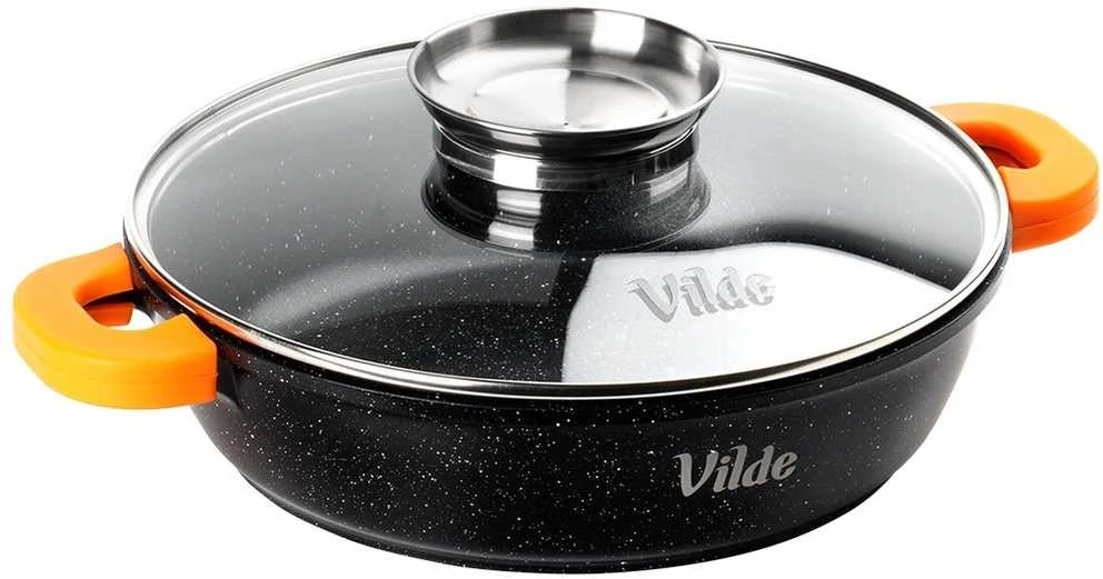 Vilde Gili granitinė keptuvė su stikliniu dangčiu Terruna Aroma 28 cm, 3,3 l