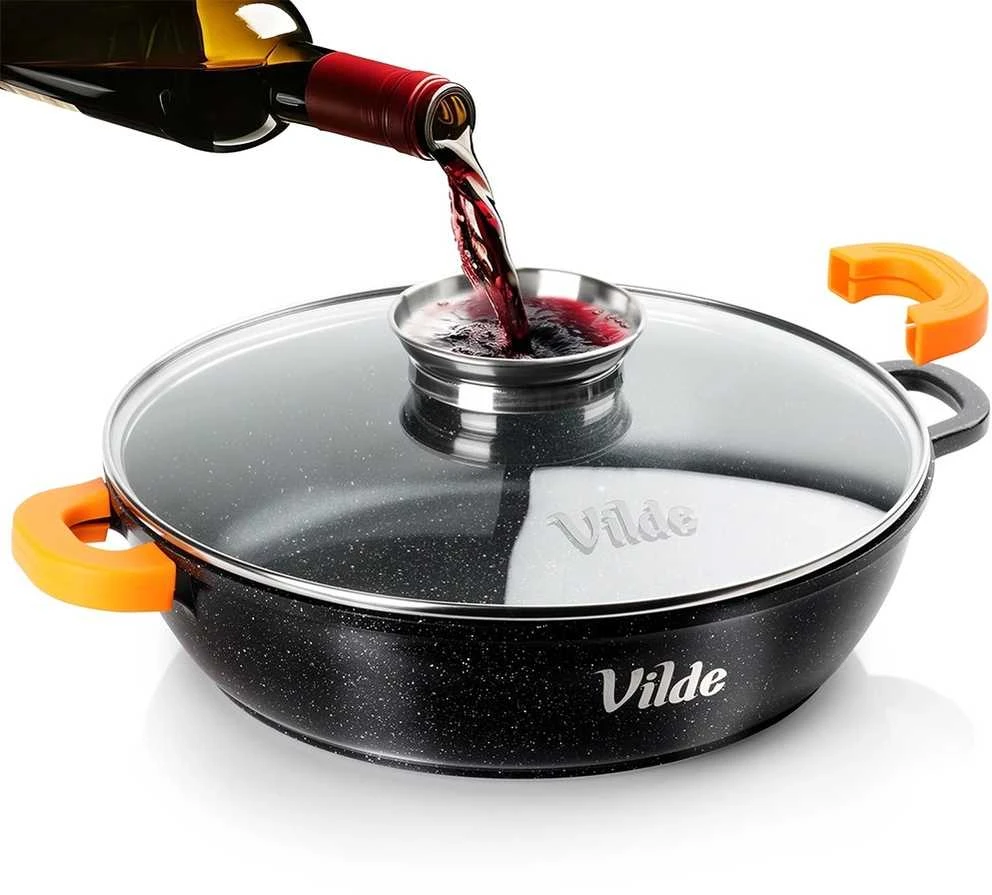 Vilde Gili granitinė keptuvė su stiklo dangčiu Terruna Aroma 24 cm, 2,1 l