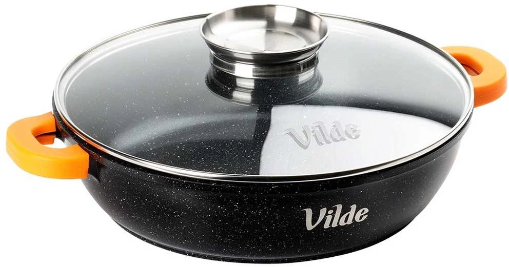 Vilde Gili granitinė keptuvė su stiklo dangčiu Terruna Aroma 24 cm, 2,1 l