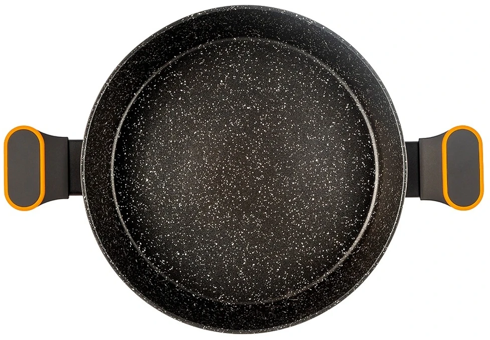 Gili keptuvė su granitine danga ir stikliniu dangčiu, juoda, 42 × 29 × 8 cm