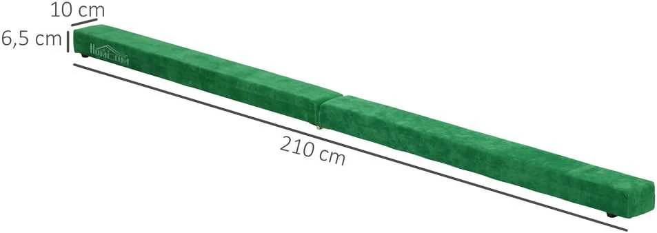 HOMCOM 210 cm gimnastikos balansavimo sija, skirta naudoti viduje ir lauke, sulankstoma, iki 120 kg, žalia