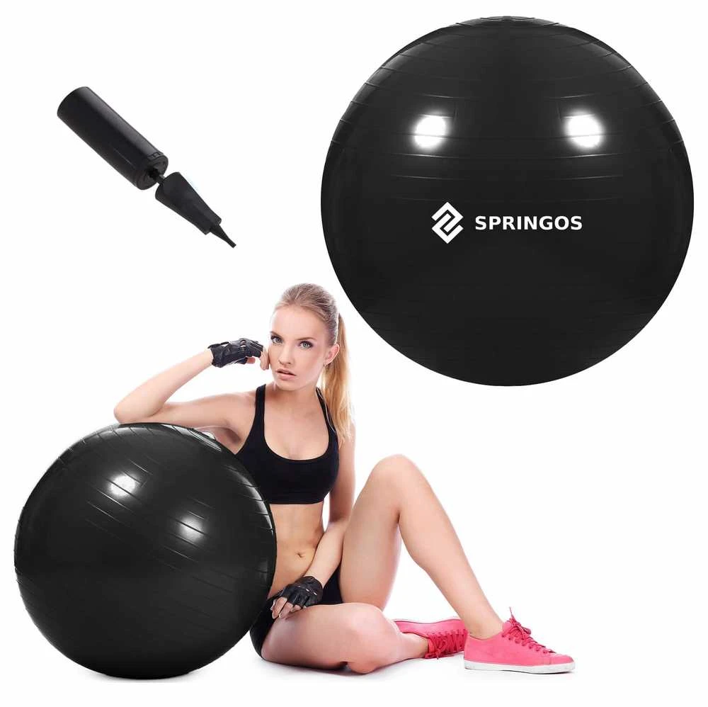 Gimnastikos kamuolys Springos 65 cm su pompa