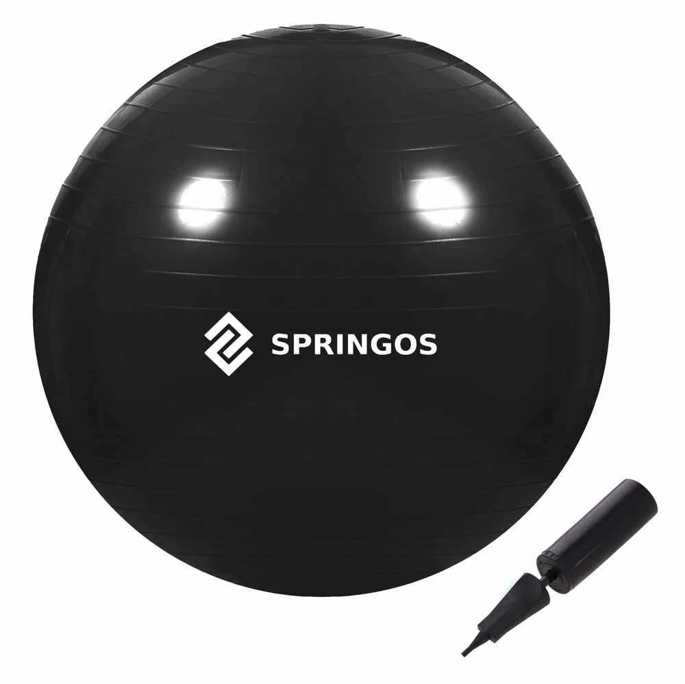 Gimnastikos kamuolys Springos 65 cm su pompa