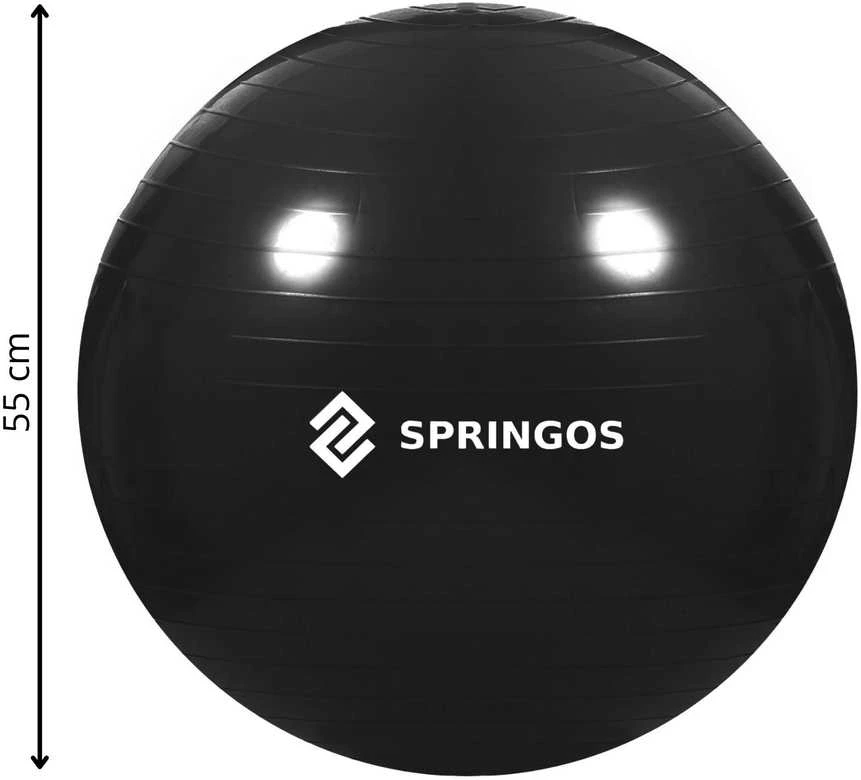 Gimnastikos kamuolys Springos FB0013 55 cm juodas
