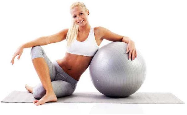 Gimnastikos kamuolys su pompa, 65 cm, raudonas