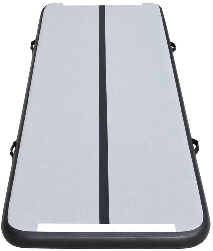 Gimnastikos kilimėlis „Air Track“ su elektrine pompa, pilkas, 400 x 100 x 10 cm