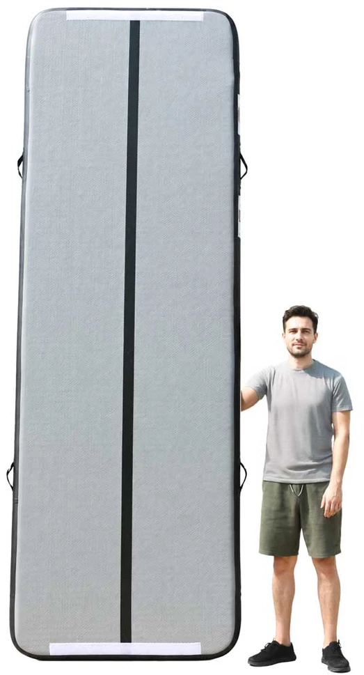 Gimnastikos kilimėlis „Air Track“ su elektrine pompa, pilkas, 400 x 100 x 10 cm