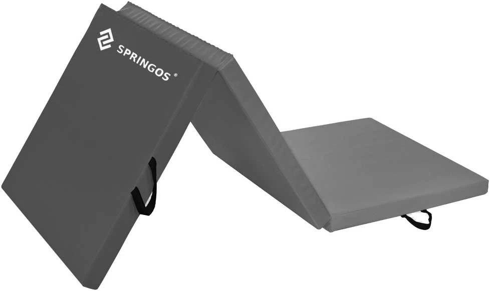 Gimnastikos kilimėlis Springos 180x60x5,5 cm pilkas