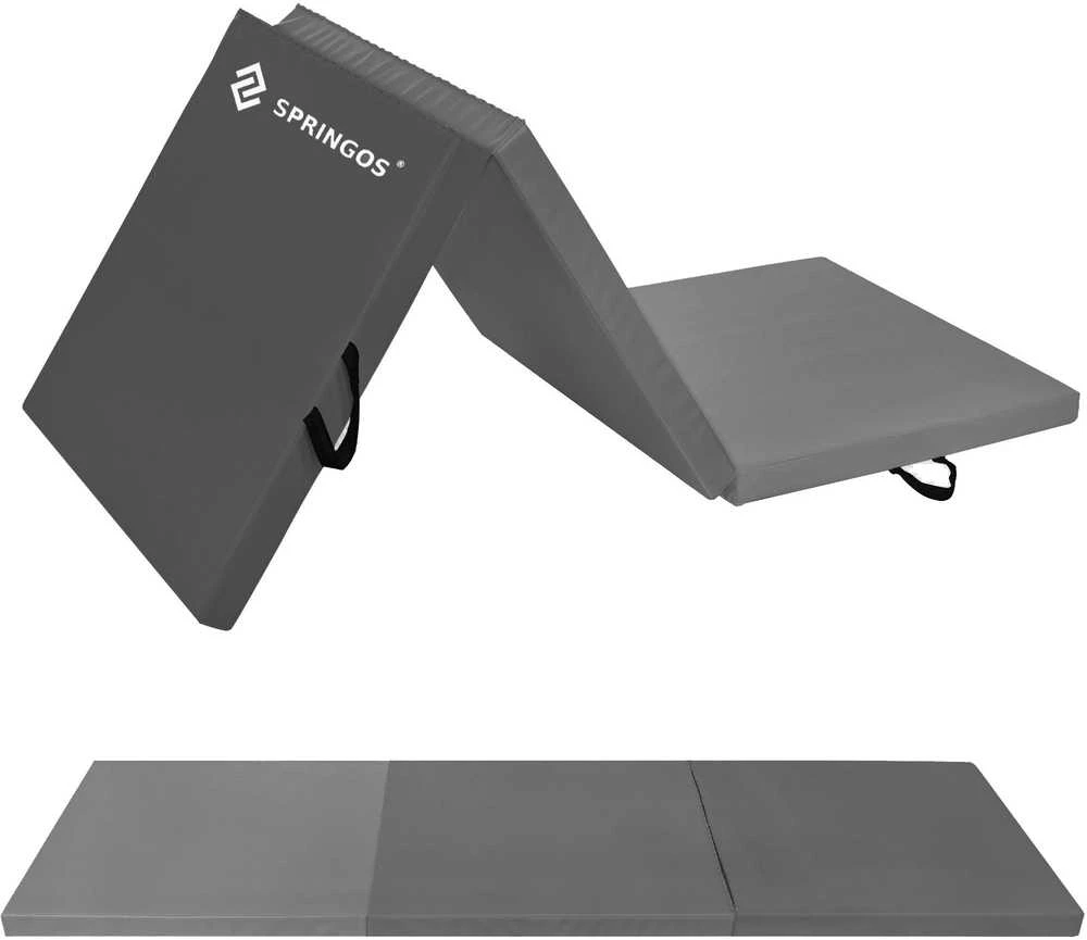 Gimnastikos kilimėlis Springos 180x60x5,5 cm pilkas