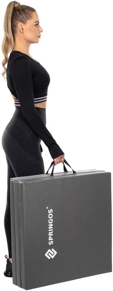 Gimnastikos kilimėlis Springos 180x60x5,5 cm pilkas