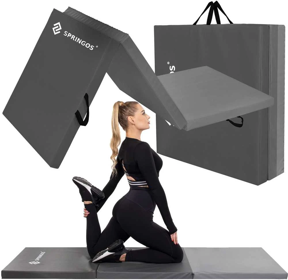 Gimnastikos kilimėlis Springos 180x60x5,5 cm pilkas