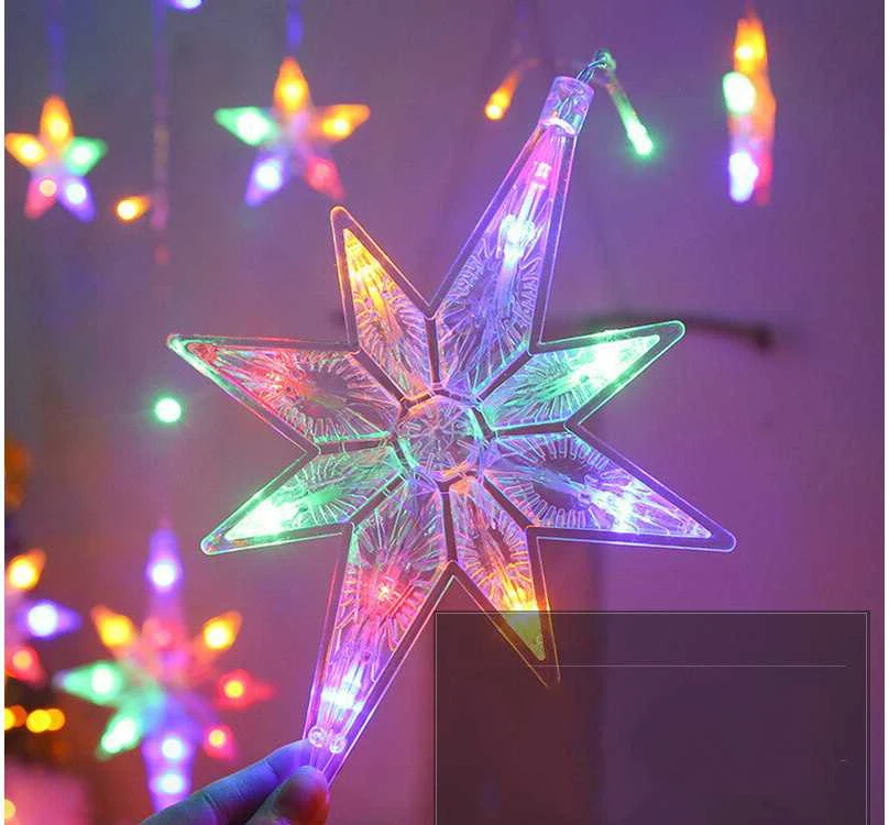Lights garland stars light curtain 138 led