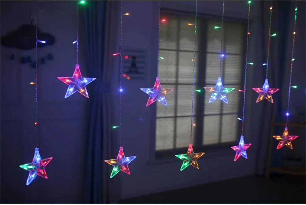 Lights garland stars light curtain 138 led