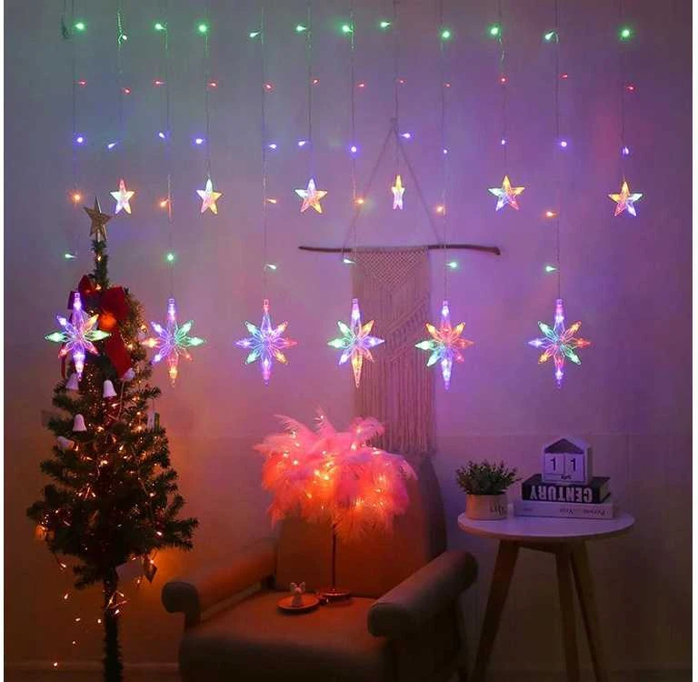 Lights garland stars light curtain 138 led