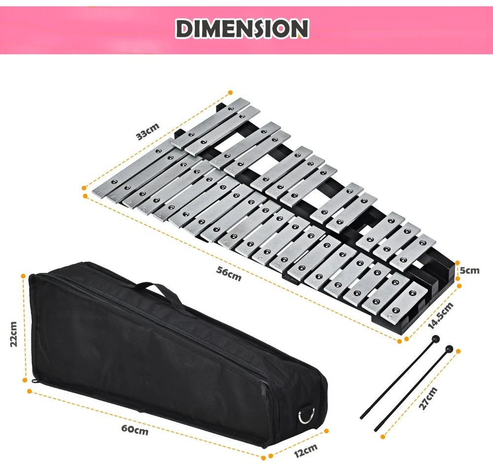 Glockenspielas 30 natų