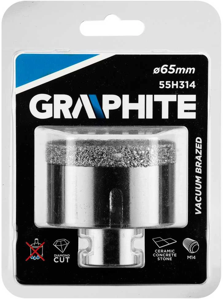 Grąžtas Graphite Grafitas DEIMANTINĖ SKULĖ 65 MM X M14 55H314 GRAFITAS