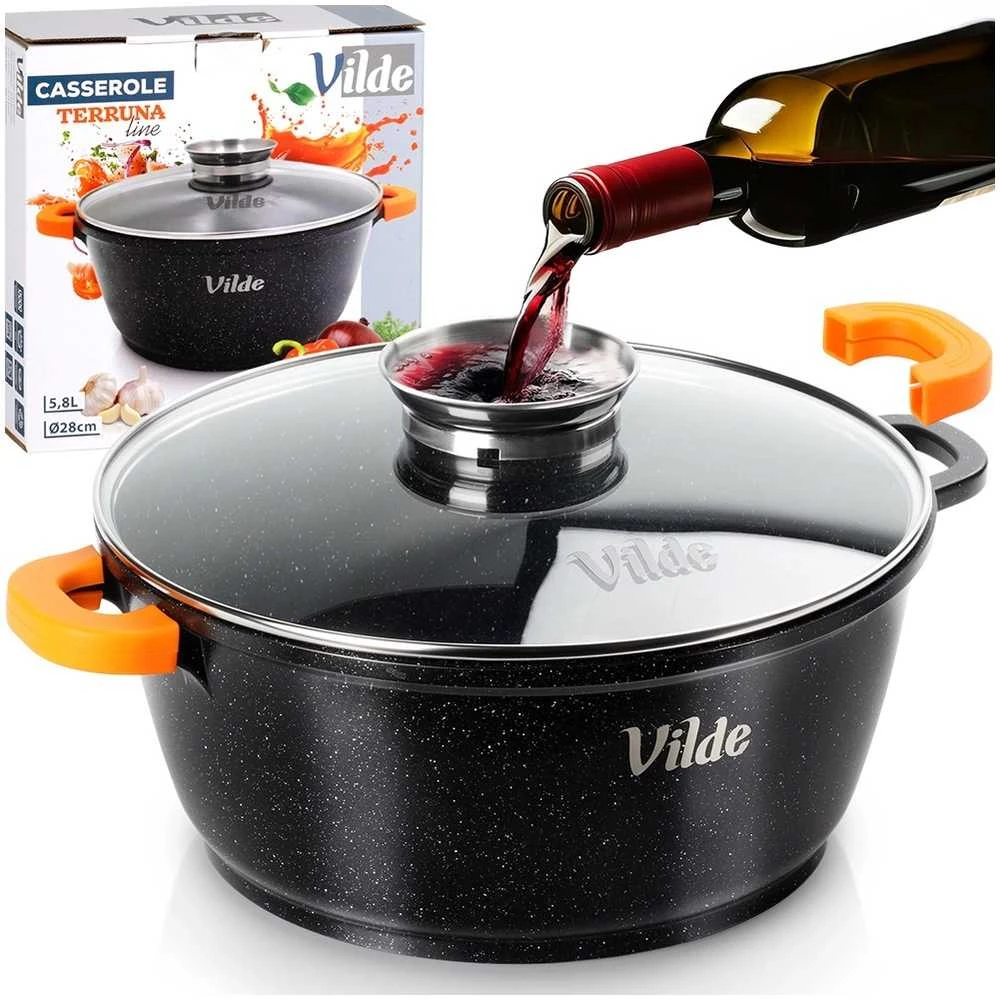 Vilde Granitinis puodas su stikliniu dangčiu Terruna Aroma 28 cm 5,8 l