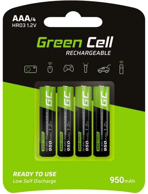 Green Cell Žalias Cell AKUMULIATORIUS AQ-AAA-950/GC*P4 1.2V Ni-MH HR03, AAA Žalias Cell
