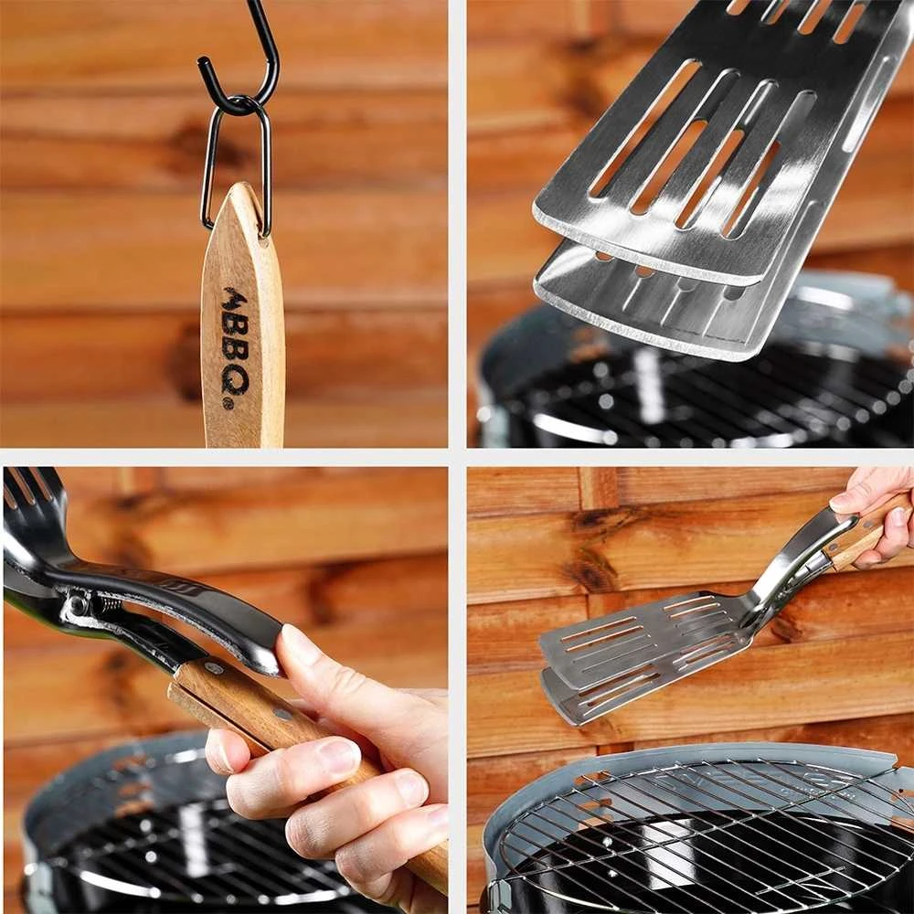 BBQ Grilio Įrankis 2w1: Plaktukas ir Žnyplės, Nerūdijantis Plienas, 40 cm