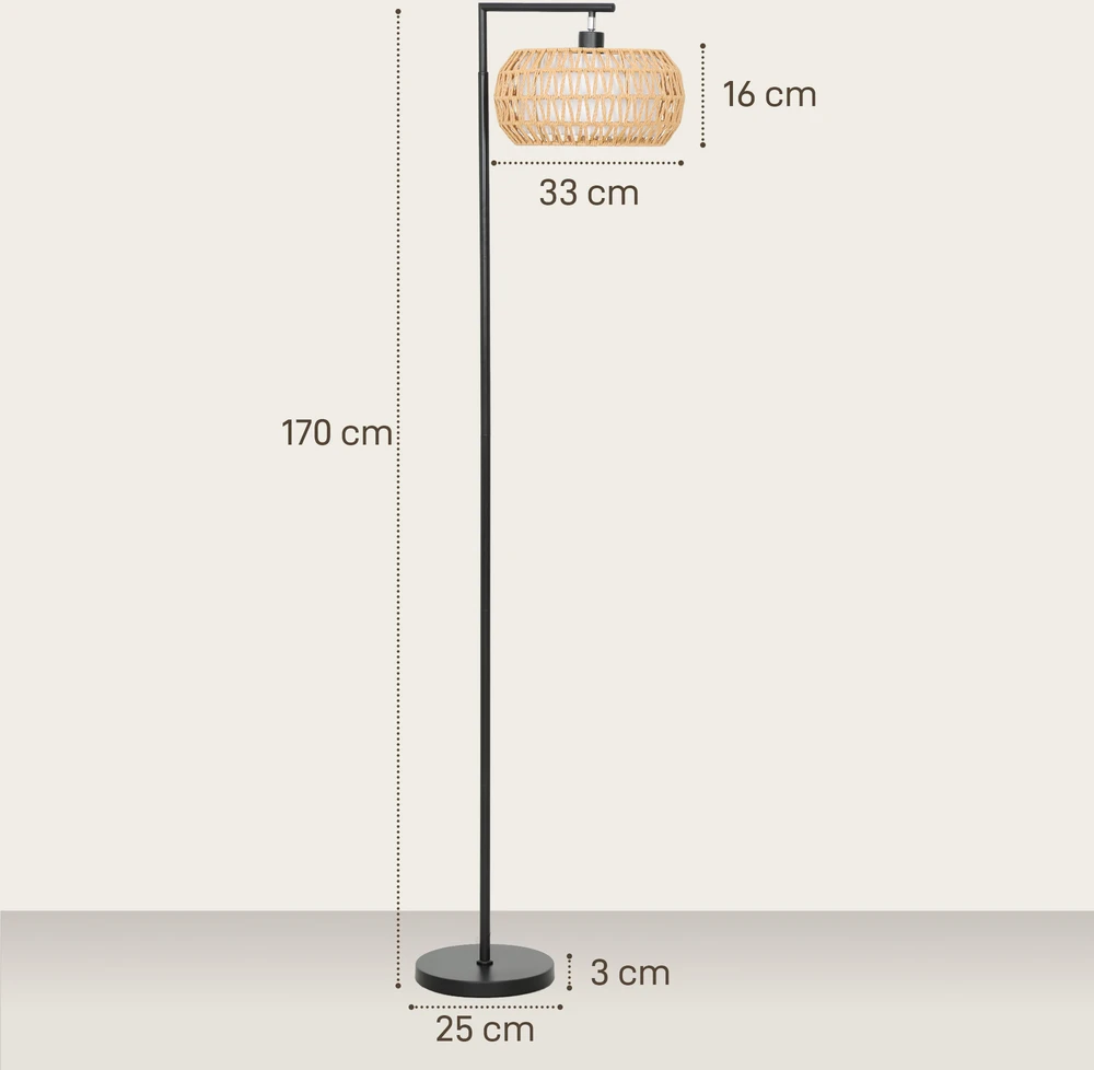 Grindinė LED lempa su dvigubu gaubtu, juoda, 52 × 33 × 170 cm