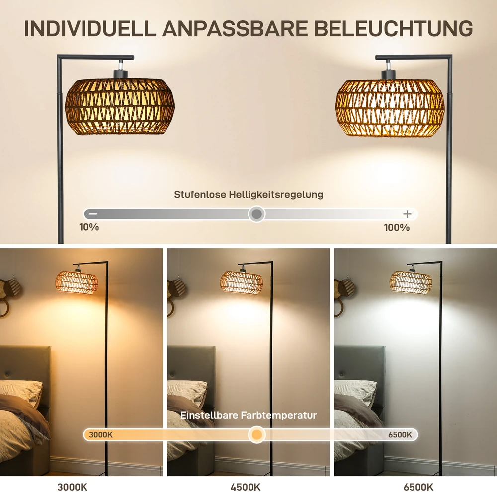 Grindinė LED lempa su dvigubu gaubtu, juoda, 52 × 33 × 170 cm