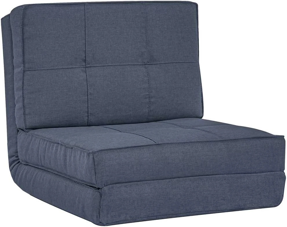 HOMCOM sulankstoma grindų sofa, fotelis-lova, grindų kėdė, 5 padėčių reguliuojama, vienvietė sofa, tamsiai mėlyna, 61 x 73 x 58 cm