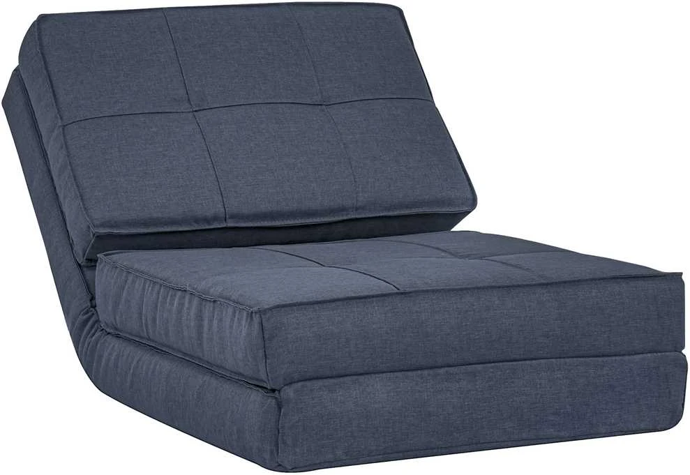 HOMCOM sulankstoma grindų sofa, fotelis-lova, grindų kėdė, 5 padėčių reguliuojama, vienvietė sofa, tamsiai mėlyna, 61 x 73 x 58 cm