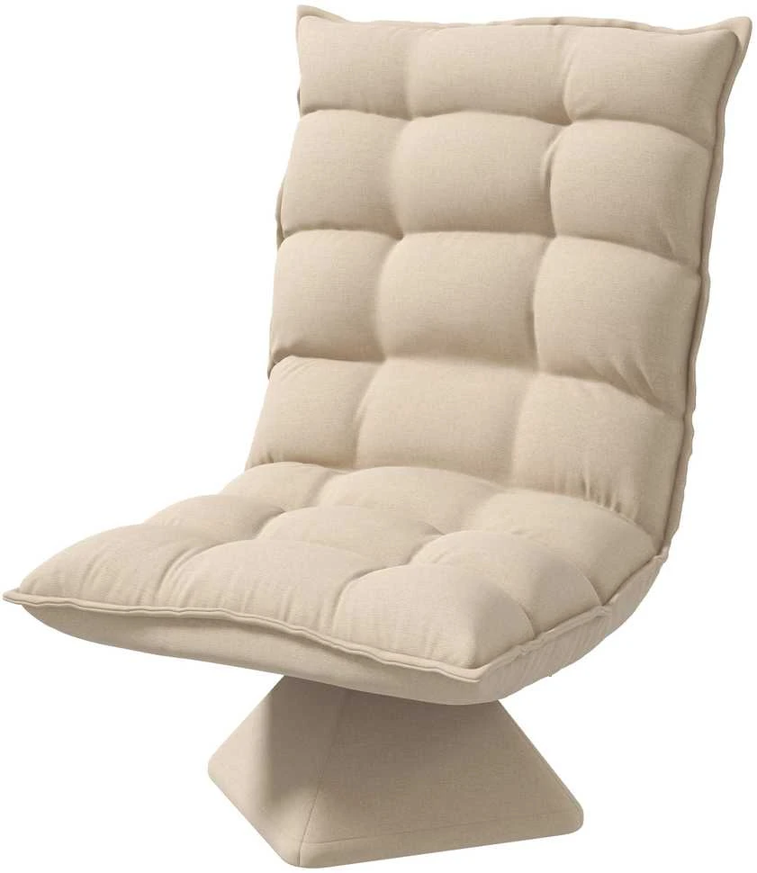 HOMCOM grindų kėdė, grindų sofa su reguliuojamu atlošu, besisukanti meditacijos kėdė su pagrindu, paminkštintas poilsio krėslas, tinginio sofa, smėlio spalvos