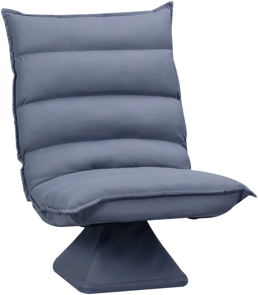 HOMCOM grindų sofa, grindų kėdė su reguliuojamu atlošu, besisukanti meditacijos kėdė, poilsio kėdė, mikropluošto audinys, pilka, 62x62x95 cm