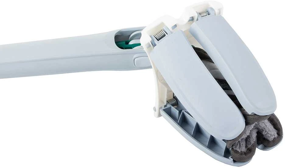 Grindų plovimo šluota su išgręžimo mechanizmu 110 cm, balta-pilka