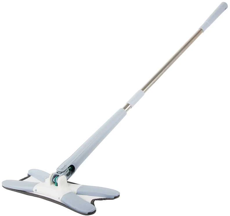 Grindų plovimo šluota su išgręžimo mechanizmu 110 cm, balta-pilka