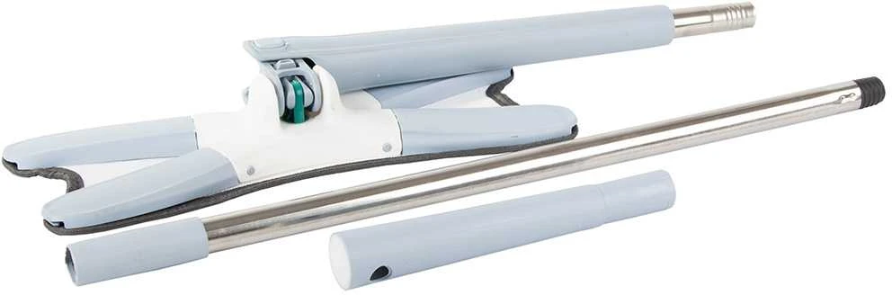 Grindų plovimo šluota su išgręžimo mechanizmu 110 cm, balta-pilka