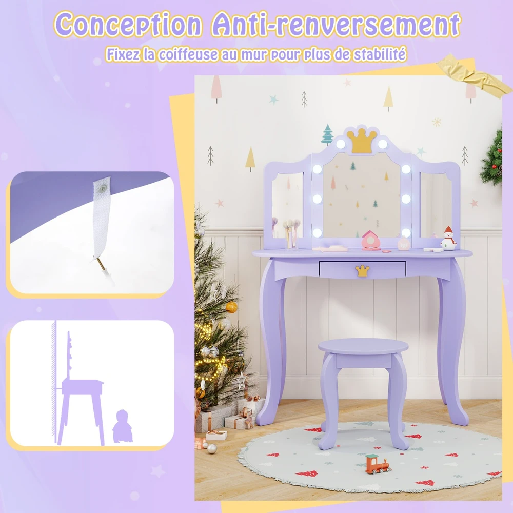 Kosmetinis stalo rinkinys violetinis 6 vnt.