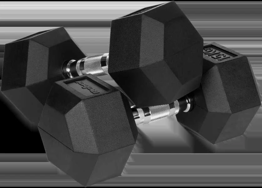 Gumuoti ketaus hanteliai HEX 2x15 kg REBEL ACTIVE